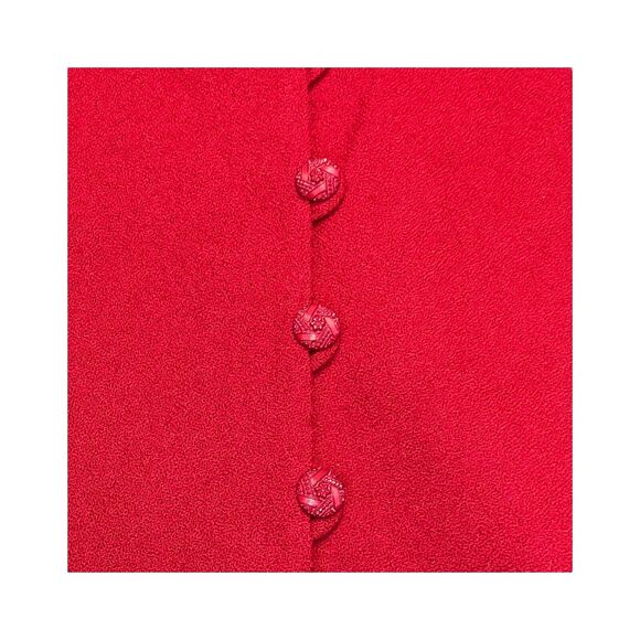 Rafaella Jacket Women's 12 Red 100% Wool Half-Button Open Front Long Sleeve - Picture 8 of 9